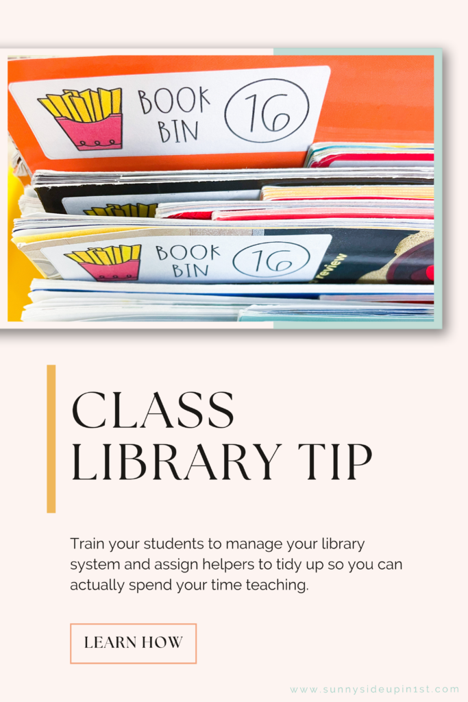 an effective classroom library organization system is one that your students have been trained to use and can maintain on their own